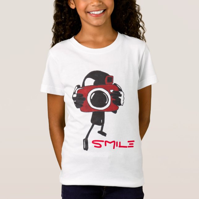 Camiseta T-Shirt do sorriso da câmera (Frente)