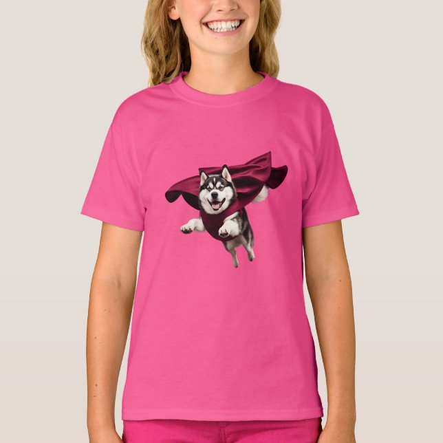 Camiseta T-Shirt do Super Herói Malamute (Frente)