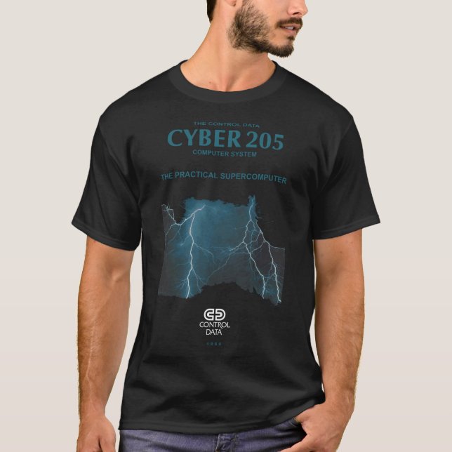 Camiseta T-shirt do Supercomputer do Cyber 205 do CDC (Frente)