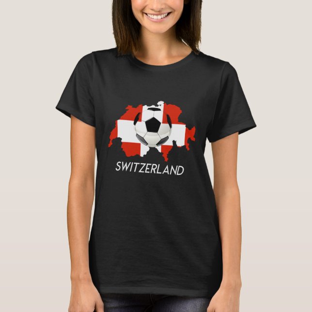 Camiseta T-shirt do suporte da equipe de futebol Suiça (Frente)