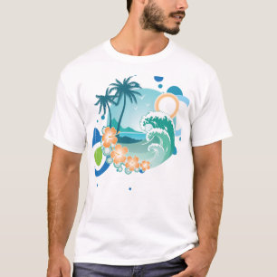 Camiseta T-shirt do surf da ilha