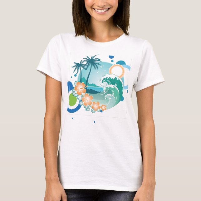 Camiseta T-shirt do surf da ilha (Frente)