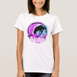 Camiseta T-shirt do surf da onda das mulheres "Aloha"