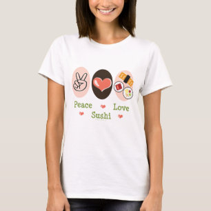 Camiseta T-shirt do sushi do amor da paz