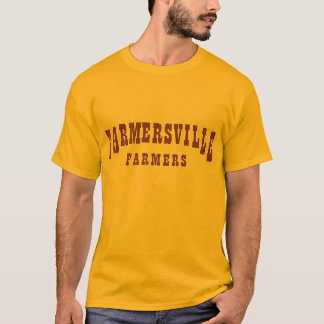Camiseta T-shirt do T-ball dos fazendeiros de Farmersville (Frente)
