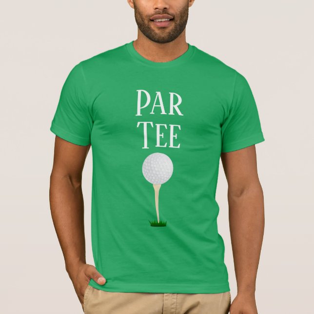 Camiseta T-shirt do T da paridade com bola de golfe no T (Frente)