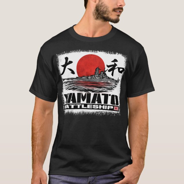 Camiseta T-shirt do t-shirt de Yamato da navio de guerra (Frente)
