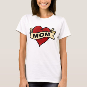 Camiseta T-shirt do tatuagem do coração da mamã