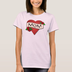 Camiseta T-shirt do tatuagem do coração da mamã