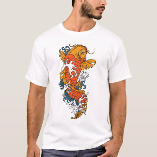 Camiseta T-shirt do tatuagem dos peixes de Koi
