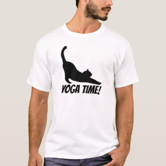 Camiseta T-shirt do tempo da ioga do gato