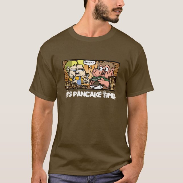 Camiseta T-shirt do tempo da panqueca (homens) (Frente)