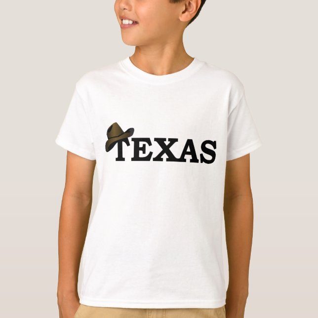 Camiseta T-shirt do Texas Rancher Cowboy Hat Kids (Frente)