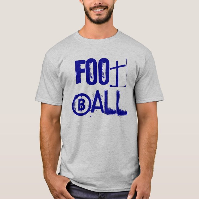Camiseta T-shirt do texto do futebol (Frente)