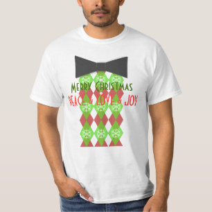 Camiseta T-shirt do traje de cerimónia do amor & da alegri
