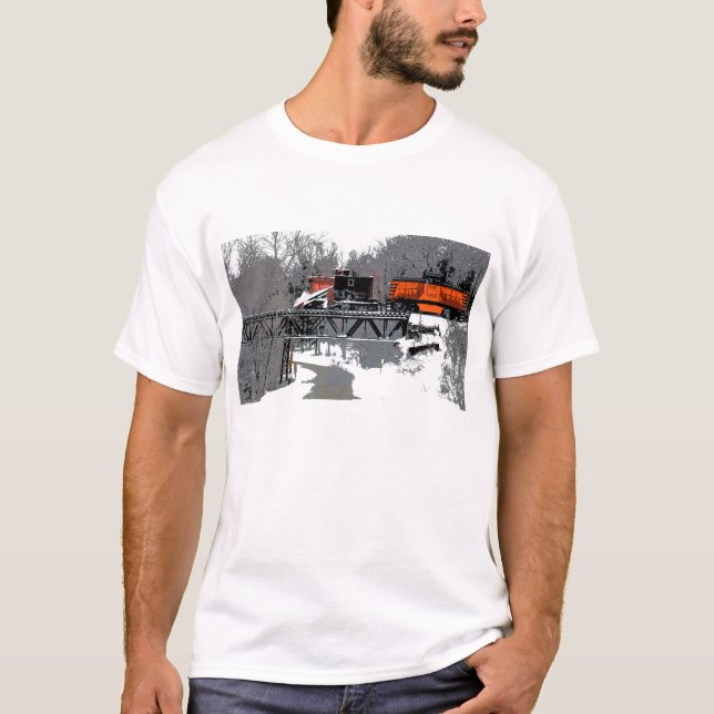 Camiseta T-shirt do trem da neve (Frente)