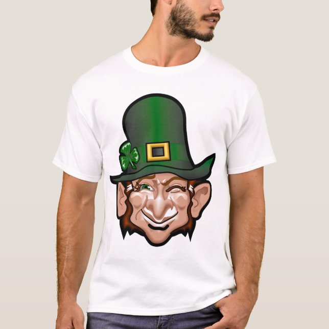 Camiseta T-shirt do trevo do Leprechaun (Frente)