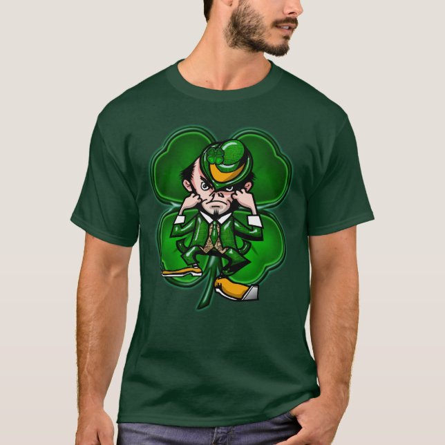 Camiseta T-shirt do trevo do Leprechaun (Frente)