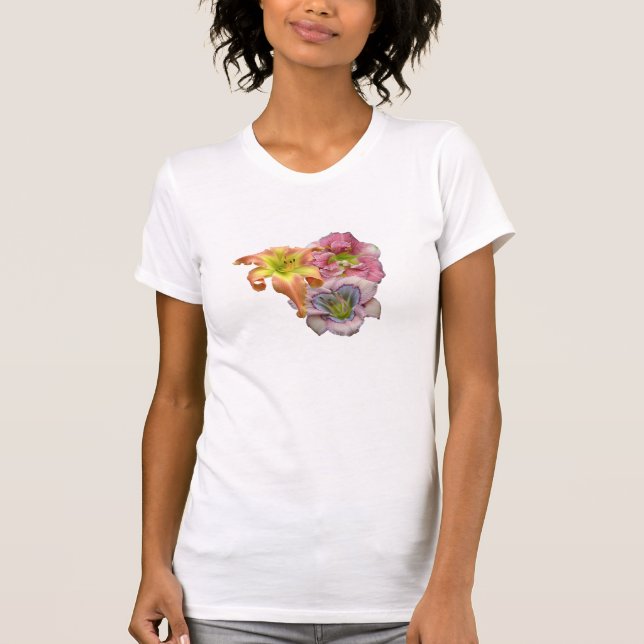 Camiseta T-shirt do trio do hemerocallis (Frente)