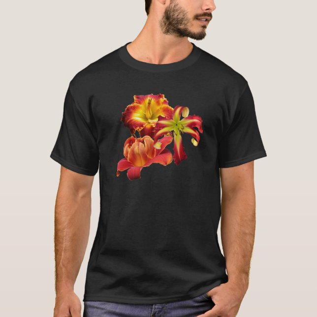 Camiseta T-shirt do trio do hemerocallis (Frente)