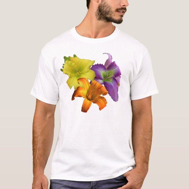 Camiseta T-shirt do trio do hemerocallis (Frente)