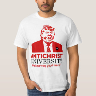 Camiseta T-shirt do trunfo da UNIVERSIDADE do ANTICRISTO
