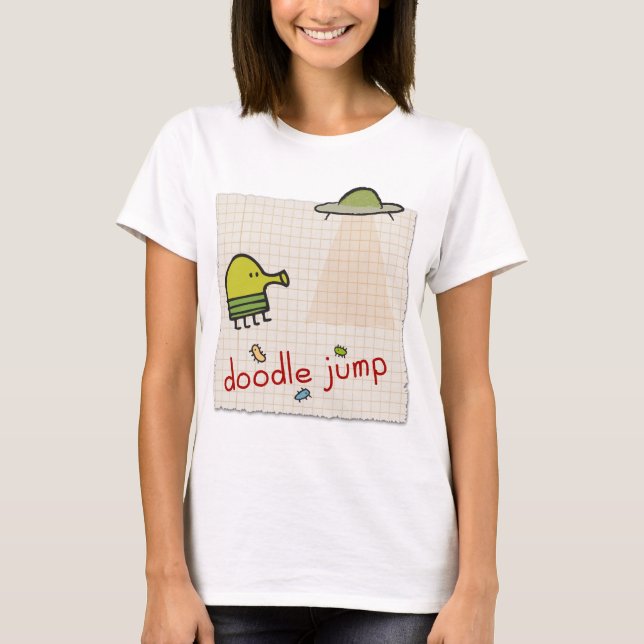 Camiseta T-shirt do UFO 2 do salto do Doodle (Frente)