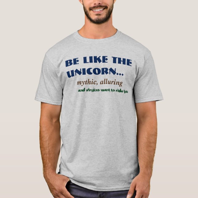 Camiseta T-shirt do Unicorn Virgin Piada Mens (Frente)