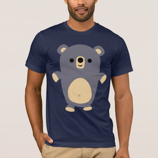 Camiseta T-shirt do Urso de Cartoons Azul Grande (Frente)