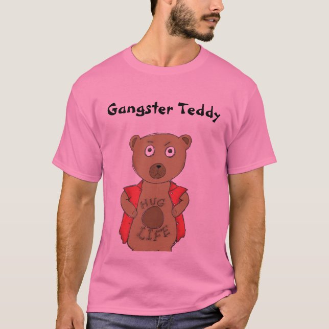 Camiseta T-shirt do urso de ursinho do gângster (Frente)