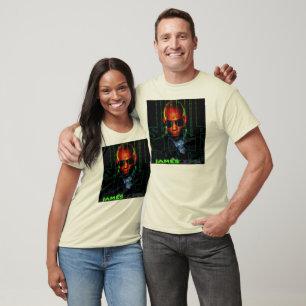 Camiseta T-shirt do V-Pescoço do preto dos homens de SU&D