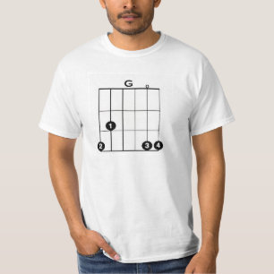Camiseta T-shirt do valor da CORDA da GUITARRA de G