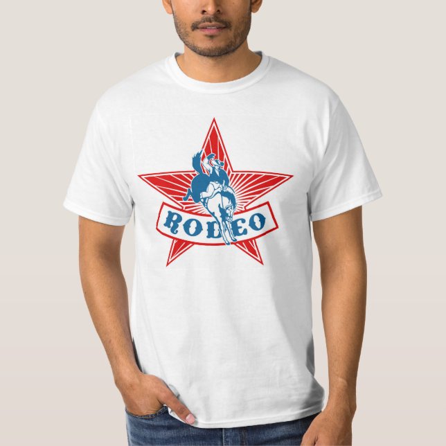 Camiseta T-shirt do valor do vaqueiro da estrela do rodeio (Frente)