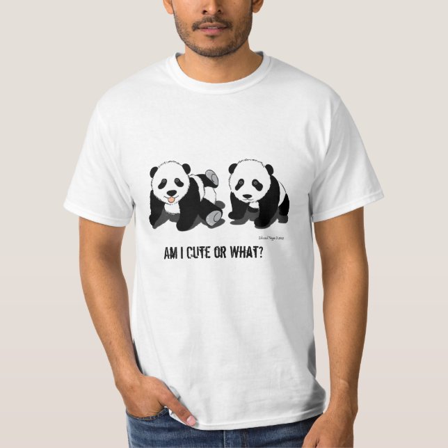 Camiseta T-shirt do valor dos homens do urso de panda (Frente)