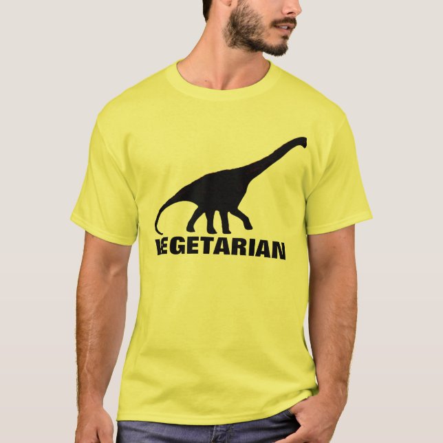 Camiseta T-shirt do VEGETARIANO do dinossauro (Frente)