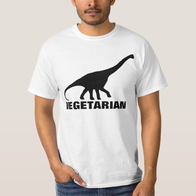 Camiseta T-shirt do VEGETARIANO do dinossauro (Frente)