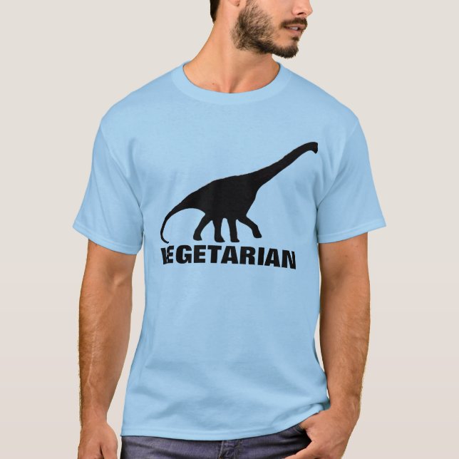 Camiseta T-shirt do VEGETARIANO do dinossauro (Frente)