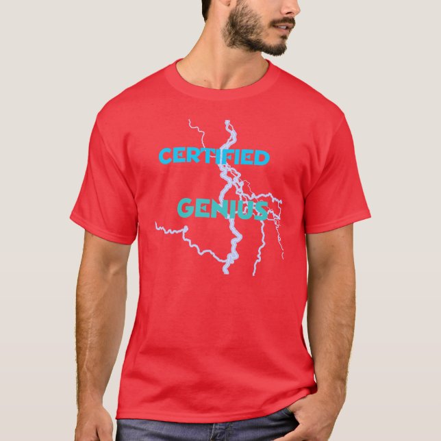 Camiseta "T-shirt do vermelho certificado do gênio" (Frente)