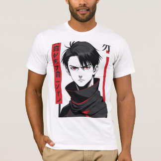 Camiseta T-shirt do vetor do herói anime intenso