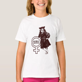 Camiseta T-shirt do vintage do PODER da MENINA para meninas