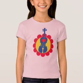 Camiseta T-shirt do violino da menina