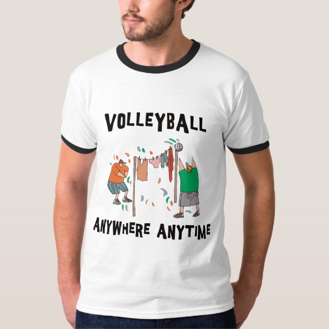 Camiseta T-shirt do voleibol em qualquer lugar a qualquer (Frente)
