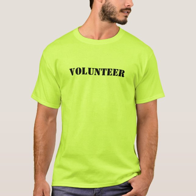 Camiseta T-shirt do voluntário do evento dos homens (Frente)