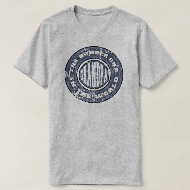 Camiseta T-shirt do vovô do número 1 afligido (Frente do Design)