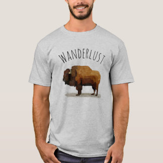 Camiseta T-shirt do WANDERLUST: Búfalo americano (bisonte)