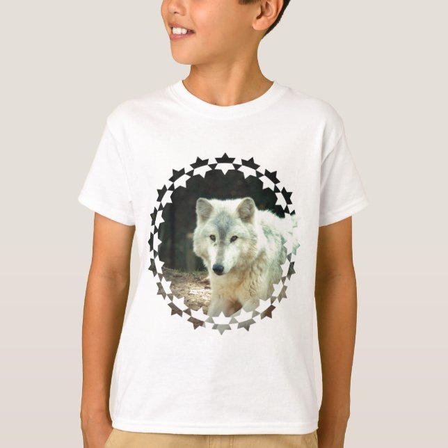 Camiseta T-Shirt do Wolf Kid da cinza (Frente)