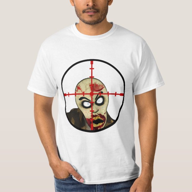 Camiseta T-shirt do zombi do cabelo transversal (Frente)