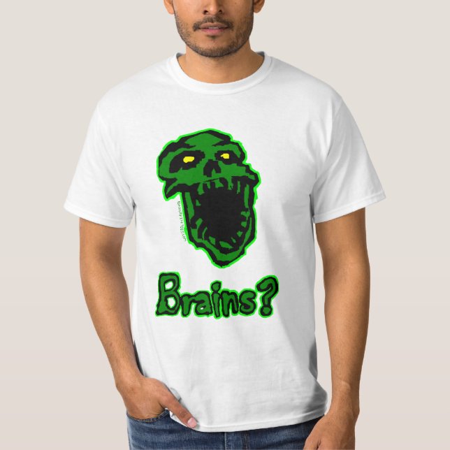 Camiseta T-shirt do zombi dos cérebros (Frente)