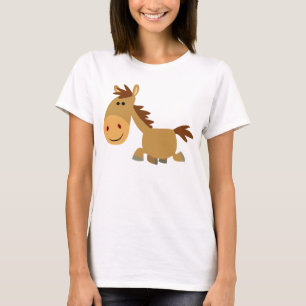 Camiseta T-shirt doce bonito das mulheres do cavalo dos