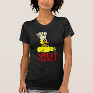 Camiseta T-shirt doce preto do CHURRASCO da galinha